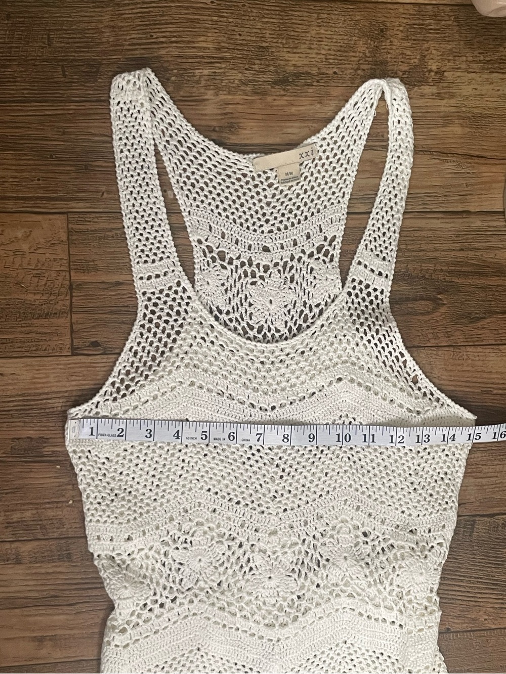 Crochet mini dress fringe swim coverup - Picture 12 of 16